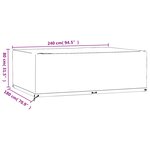 vidaXL Housse de salon de jardin 12 œillets 240x180x80cm rectangulaire