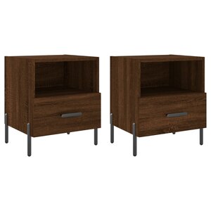 vidaXL Tables de chevet 2 Pièces chêne marron 40x35x47 5 cm