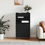 vidaXL Haut Armoire Noir 60 x 36 x 110 cm Bois d'ingénierie