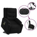 vidaXL Fauteuil de massage inclinable Noir Tissu