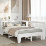 vidaXL Lit bibliothèque sans matelas blanc 120x190 cm bois pin massif