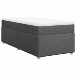 vidaXL Sommier à lattes de lit avec matelas Gris foncé 80x200 cm Tissu