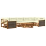 vidaXL Ensemble de canapés d'extérieur 8 Pièces Naturel et Crème
