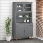vidaXL Dessus de buffet MOLDE Gris 90x35x100 cm Bois massif de pin