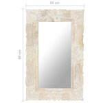vidaXL Miroir Blanc 80x50 cm Bois de manguier massif