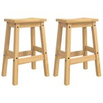 VidaXL Tabouret de bar 2 Pièces Cire de Miel 44 x 30 x 63 cm Pin massif