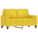 vidaXL Ensemble de canapés 4 Pièces avec coussins Jaune clair Tissu
