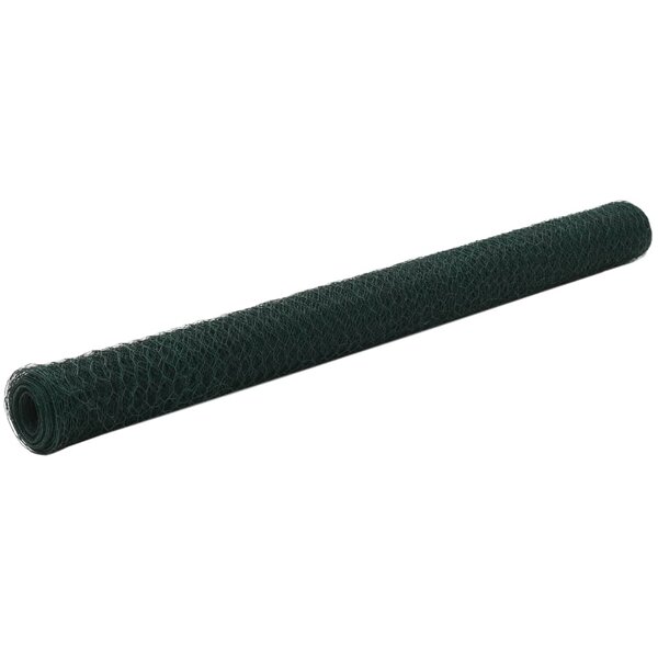 vidaXL Grillage Acier avec revêtement en PVC 25x1 5 m Vert