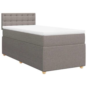 vidaXL Sommier à lattes de lit avec matelas Taupe 100x200 cm Tissu