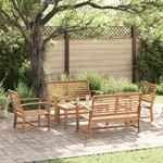 vidaXL Ensemble de canapé de jardin 5 Pièces Naturel Bois de teck massif