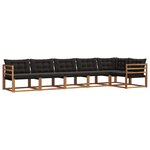 vidaXL Ensemble de canapés d'extérieur 6 pc Naturel et Noir