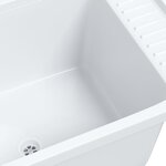 vidaXL Évier utilitaire pour montage murale blanc 60x40x28 cm résine