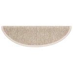 vidaXL Tapis d'escalier 15 pièces 56 x 17 x 3 cm Beige clair Demi-rond
