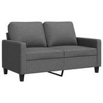 vidaXL Canapé à 2 places Gris foncé 120 cm Tissu