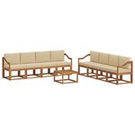 vidaXL Ensemble de canapés d'extérieur 9 pc Naturel et Beige
