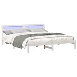vidaXL Cadre de lit avec tête de lit Blanc 200 x 200 cm Pin massif