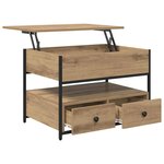 vidaXL Table basse Chêne artisanal 70 x 50 x 54.5 cm Bois d'ingénierie