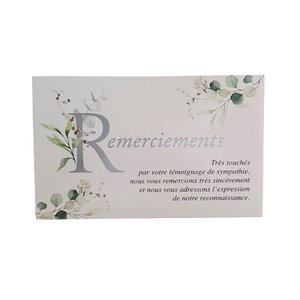 Carte De Voeux - Condoléances - 5 Cartes Remerciements Deuil Aquarelle