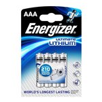Blister de 4 Piles Ultimate Lithium L92 AAA LR03 Micro ENERGIZER