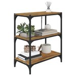 vidaXL Bibliothèque Chêne fumé 60x33x70 5cm Bois d'ingénierie et acier