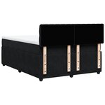 vidaXL Sommier à lattes de lit et matelas Noir 160x200 cm Velours