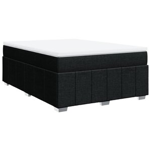 vidaXL Sommier à lattes de lit avec matelas Noir 140x190 cm Tissu