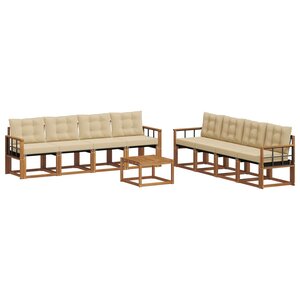 vidaXL Ensemble de canapés d'extérieur 9 pc Naturel et Beige