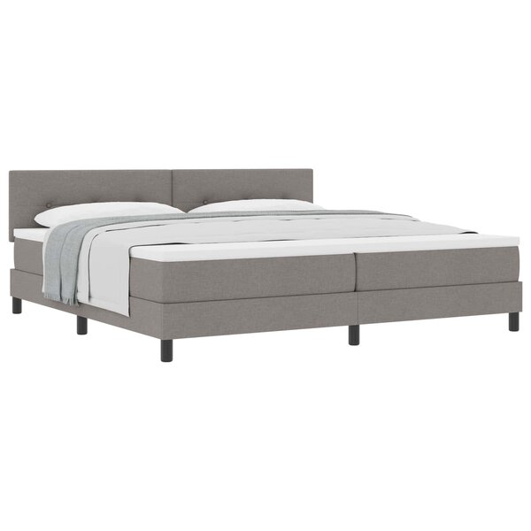 vidaXL Lit à ressorts avec tête de lit Taupe 200 x 200 cm tissu
