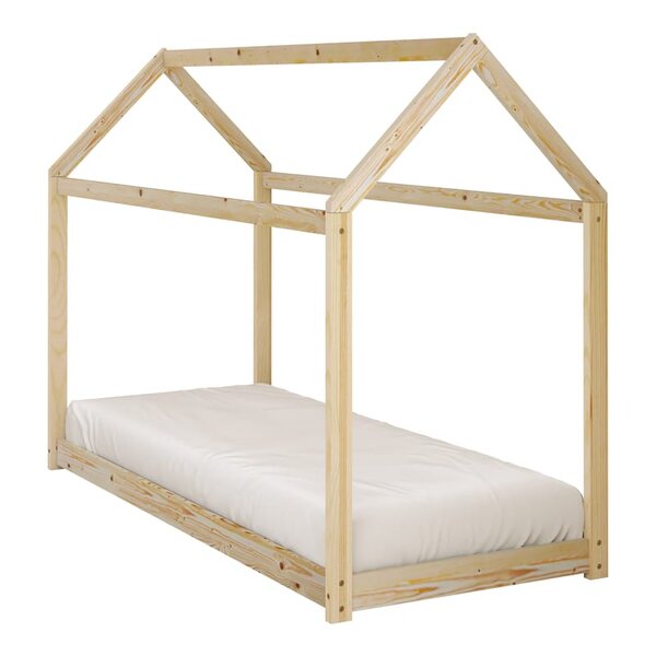 Lit Zoey cabane naturel + matelas