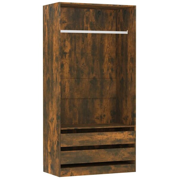 vidaXL Garde-robe Chêne fumé 100x50x200 cm Bois d'ingénierie
