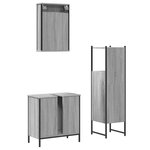 vidaXL Ensemble de meubles de salle de bain 3 Pièces Sonoma gris