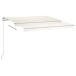 vidaXL Auvent rétractable automatique avec poteaux 3 5x2 5 m Crème