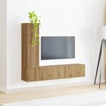 vidaXL Ensemble meuble TV 3 Pièces Chêne artisanal Bois d'ingénierie