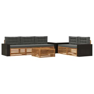 vidaXL Ensemble de canapés d'extérieur 6 pc Naturel et Anthracite