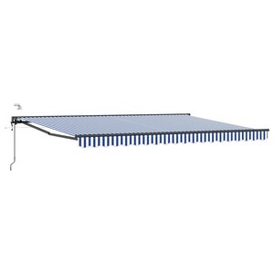 vidaXL Auvent rétractable électrique Bleu Blanc Anthracite 4 × 3 5 m