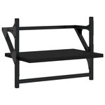 vidaXL Étagères murales avec barres 2 Pièces noir 40x25x30 cm