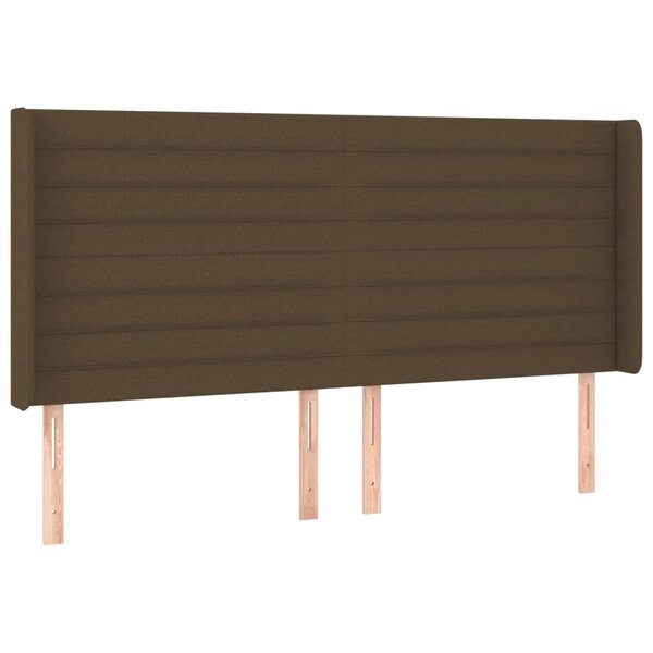 vidaXL Tête de lit avec oreilles Marron foncé 183x16x118/128 cm Tissu