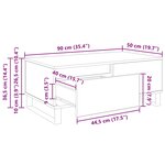 vidaXL Table basse Bois Ancien 90 x 50 x 36 5 cm Bois d'ingénierie