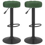 vidaXL Tabourets de bar lot de 2 vert foncé velours