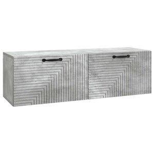 vidaXL Meuble TV mural Gris béton 98 x 31 x 30 cm Bois d'ingénierie