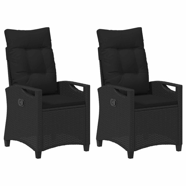 vidaXL Chaise de jardin 2 pc Noir Acier et Polyester