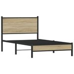 vidaXL Cadre de lit en métal sans matelas chêne sonoma 100x190 cm