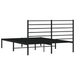 vidaXL Cadre de lit métal sans matelas avec tête de lit noir 140x190cm