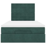 vidaXL Cadre de lit ottoman avec matelas vert foncé 120x200 cm velours