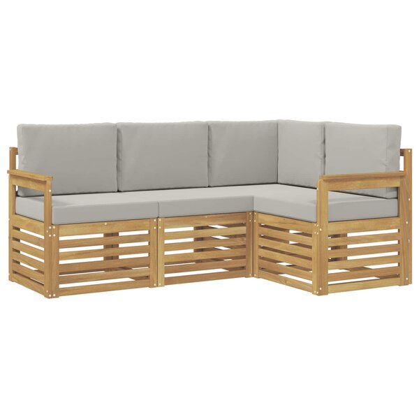 vidaXL Ensemble de canapés d'extérieur 4 pc Blanc et gris clair