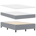 vidaXL Lit à ressort avec matelas et lumière LED grise  120 x 200 cm  tissu.
