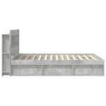 vidaXL Cadre de lit avec rangement Gris béton 140 x 200 cm