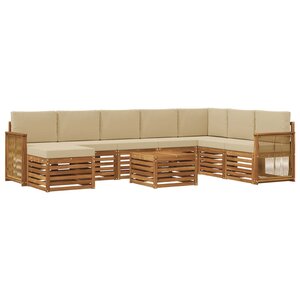 vidaXL Ensemble de canapés d'extérieur 7 pc Naturel