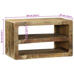 vidaXL Meuble TV 60x32x36 cm en Bois Massif de Manguier