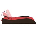 vidaXL Chaise longue avec coussins Marron 114 x 205 x 73 cm Résine tressée